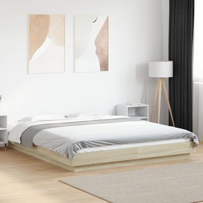 Bedframe bewerkt hout sonoma eikenkleurig 150x200 cm
