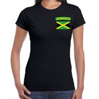 Jamaica t-shirt met vlag zwart op borst voor dames