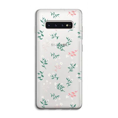 Small white flowers: Samsung Galaxy S10 4G Transparant Hoesje