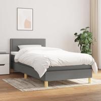 Boxspring met matras stof donkergrijs 100x200 cm