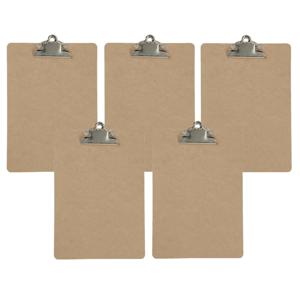 Clipboard/klembord/memobord voor documenten - 5x - hardboard - A5 formaat - met stevige klem