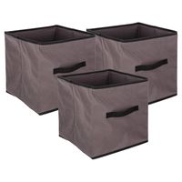 5Five Opbergmand/kastmand - 3x - 29 liter - taupe - 31 x 31 x 31 cm