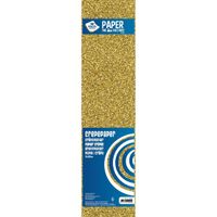 Crepe alu papier glitter goud 150 x 50 cm knutsel materiaal - thumbnail