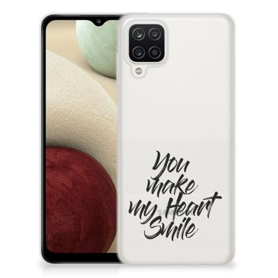 Samsung Galaxy A12 | Siliconen hoesje | met naam Heart Smile Samsung Galaxy A12 | Siliconen hoesje | met naam Heart Smile