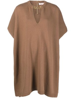 Valentino Garavani cape à détail VLogo - Marron