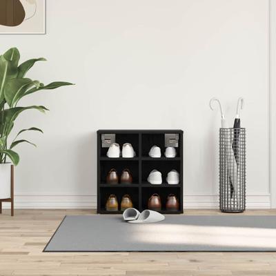 Schoenenkast Zwart eiken 52 x 30 x 50.5 cm Bewerkt hout