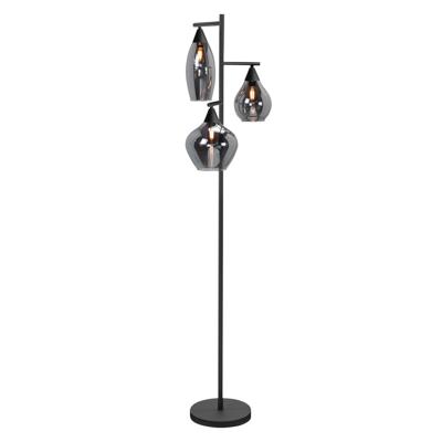 Highlight VloerlampCambio zwart 3-lichts smoke glas - V4559.01