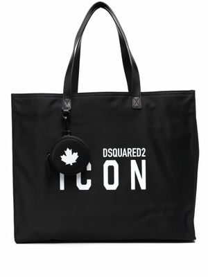 DSQUARED2 sac cabas à logo imprimé - Noir