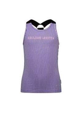 B.Nosy Meisjes tanktop 2-pack - Diep paars gestreept