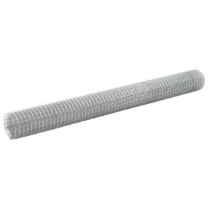 VidaXL Kippengaas 10x1,5 m gegalvaniseerd staal zilverkleurig