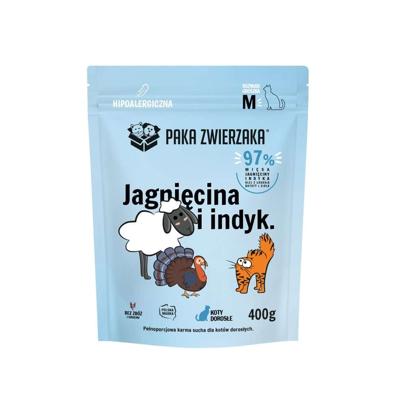 PAKA ZWIERZAKA Lamb and turkey M - droog kattenvoer - 400g