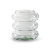 Bloemenvaas Bubbles - transparant - glas - D19 x H19 cm - Moderne vaas