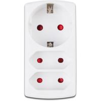 Stopcontact Verdeelstekker 3680W - 3-Voudig Mat Wit Kunststof - Aigi Yvuno