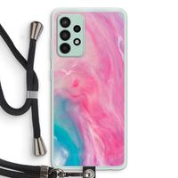 Roze explosie: Samsung Galaxy A52s 5G Transparant Hoesje met koord