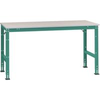 Manuflex AU6089.0001 Werk aanschuiftafel universele standaard met PVC decoplaat, bxdxh = 1750 x 800 x 760-870 mm Grijs, Groen