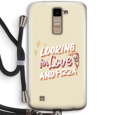 Pizza is the answer: LG K10 (2016) Transparant Hoesje met koord