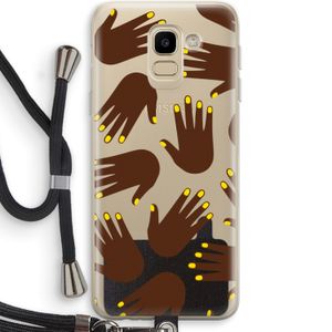 Hands dark: Samsung Galaxy J6 (2018) Transparant Hoesje met koord