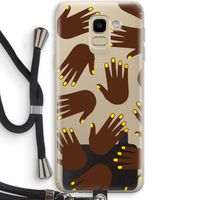Hands dark: Samsung Galaxy J6 (2018) Transparant Hoesje met koord