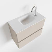 Toiletmeubel Mondiaz Ada | 60 cm | Meubelkleur Linen | Lex wastafel Talc Midden | 1 kraangat