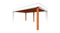 Buitenverblijf Verona 520x400 cm - Plat dak model links- Plat dak- Onbehandeld lariks Douglas hout- Trendhout