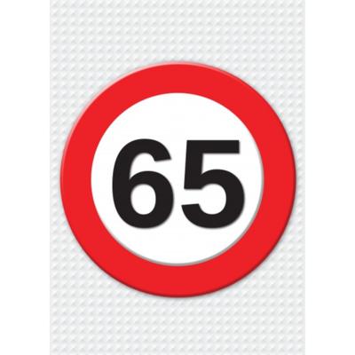 Verjaardag deurposter - 65 jaar - stopbord - 59 x 84 cm - leeftijd feestartikelen Verjaardag deurposter - 65 jaar - stopbord - 59 x 84 cm - leeftijd feestartikelen