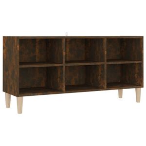 The Living Store Televisiemeubel - 103.5 x 30 x 50 cm - Gerookt eiken - 6 vakken - Met 4 poten