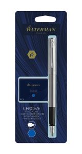 Vulpen Waterman Allure chrome fijn + inktpatronen blauw