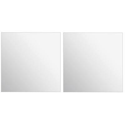 Plak spiegel tegels - 2x stuks - glas - zelfklevend - 40 x 40 cm - vierkant