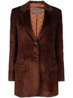 Alberta Ferretti blazer en velours côtelé à simple boutonnage - Marron