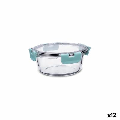 Hermetische Lunchtrommel Quid Purity Rond 640 ml Transparant Glas (12 Stuks)
