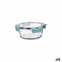Hermetische Lunchtrommel Quid Purity Rond 640 ml Transparant Glas (12 Stuks)