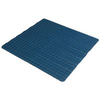 Badkamer/douche anti slip mat - rubber - voor op de vloer - donkerblauw - 55 x 55 cm