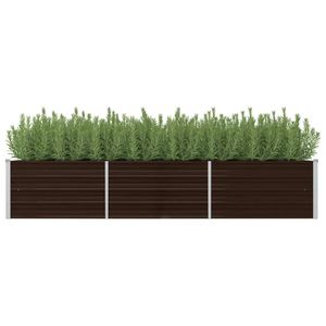 Plantenbak verhoogd 240x80x45 cm gegalvaniseerd staal bruin