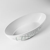 Vrijstaand bad Mondiaz Holm Design | 180x85 cm | Solid surface | Ovaal | Greey