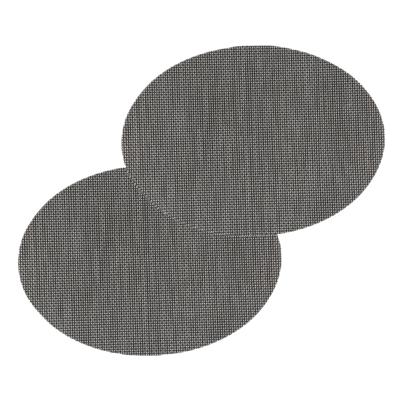 Placemat Maoli - Set van 10x stuks - ovaal - zwart - 48 x 35 cm - kunststof - onderlegger