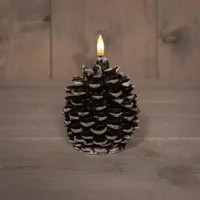 Anna&apos;s Collection LED kaars 3d flame dennenappel 8.5x10cm bruin 1 stuks