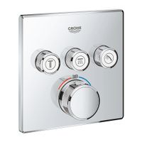 GROHE Grohtherm SmartControl afbouwdeel vierkant voor thermostatische inbouwkraan met 3-weg omstelling, chroom - thumbnail