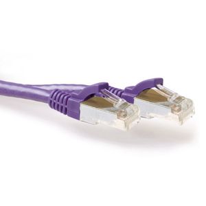 ACT Paarse 20 meter LSZH SFTP CAT6A patchkabel snagless met RJ45 connectoren