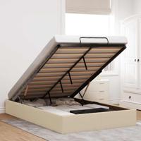 Bedframe zonder matras 120x190 cm stof crèmekleurig
