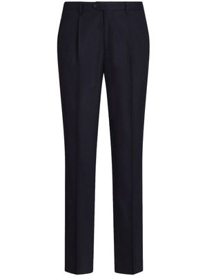 ETRO pantalon en laine à plis marqués - Bleu