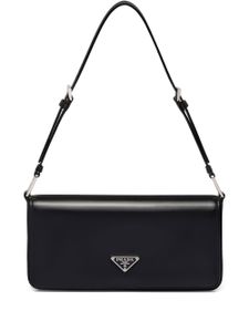 Prada sac porté épaule Femme en cuir brossé - Noir