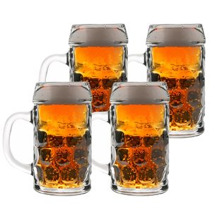 4x Bierpullen/Bierglazen van 1 liter   -