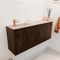 Toiletmeubel Mondiaz Joya Dlux | 101.6 cm | Meubelkleur Walnut | Faye wastafel Frappe Wasbak Links | 1 kraangat