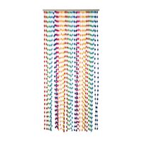Deurgordijn pompons - 90x200 cm - kleurrijk
