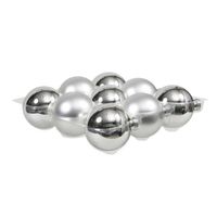 9x Glazen Kerstballen Mat En Glans Zilver 10 Cm - Kerstbal - thumbnail