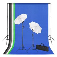 VidaXL Fotostudioset met achtergronden, lampen en paraplu&apos;s