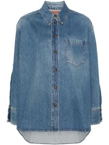 Victoria Beckham chemise en jean à ourlet volanté - Bleu