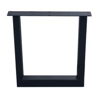 Zwarte U tafelpoot 72 cm (koker 10 x 10) - thumbnail