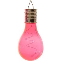 Solar hanglamp bol/peertje - rood - kunststof - 14 cm - LED - thumbnail