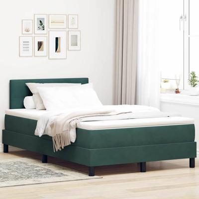 Boxspringbed met Matras Donkergroen 120 x 190 cm Stof